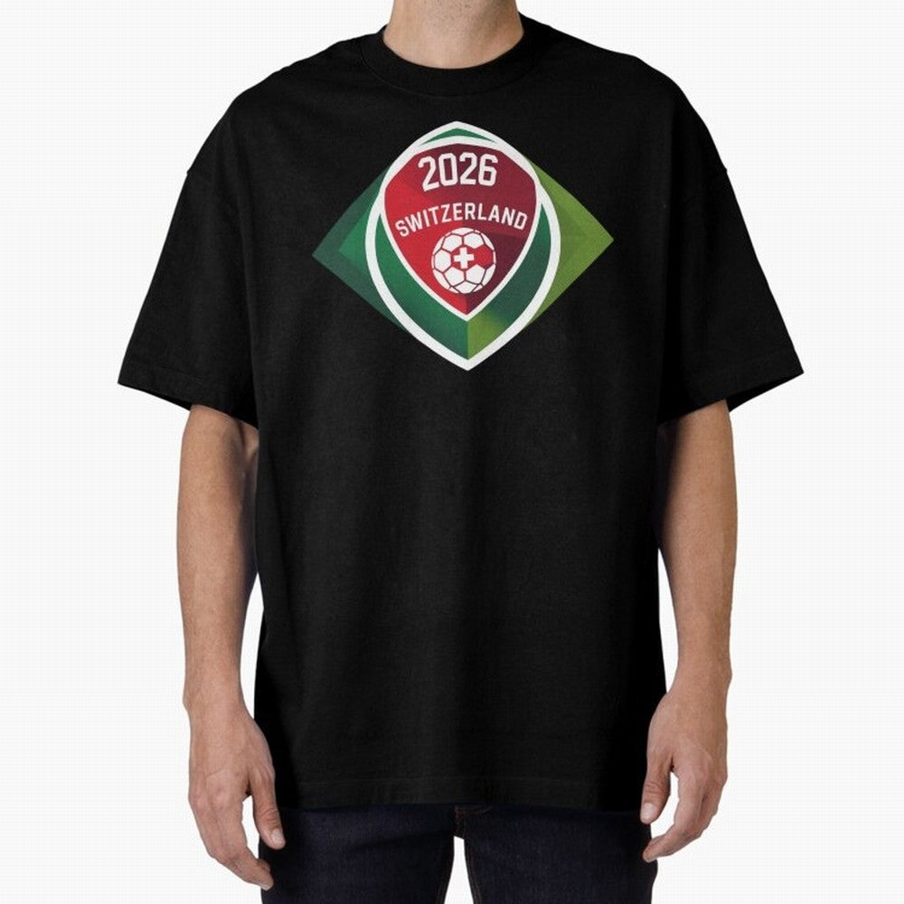Switzerland 2026 Oversized T-Shirt Bring Champion Energy into FIFA World Cup 2026 for Fans of Haaland and England and Germany, Bringing Goal Celebration Energy, Supporter Heritage, Football Icons and Worldwide Tournament Joy; Made for Collectors
