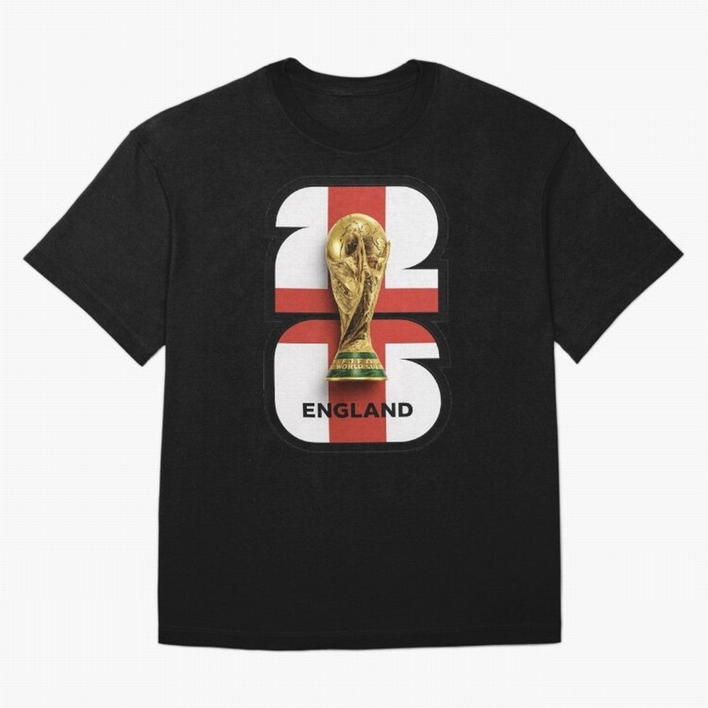 England Football World Cup 2026 - Three Lions Gold Trophy Edition Oversized T-Shirt Stand Proud for Match Day Hype around FIFA World Cup 2026 Group Stage, Haaland and Mbappe, France, Stadium Memories, Football Loyalty, International Chants and