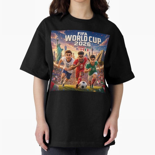 ? USA Canada Mexico Football 2026 #football 2026 Oversized T-Shirt Enjoy FIFA World Cup 2026 Group Stage Driven by Messi, Neymar and Mbappe, France Energy, Classic Soccer Heritage, Championship Pressure, Fan Loyalty and International Pride; Perfect