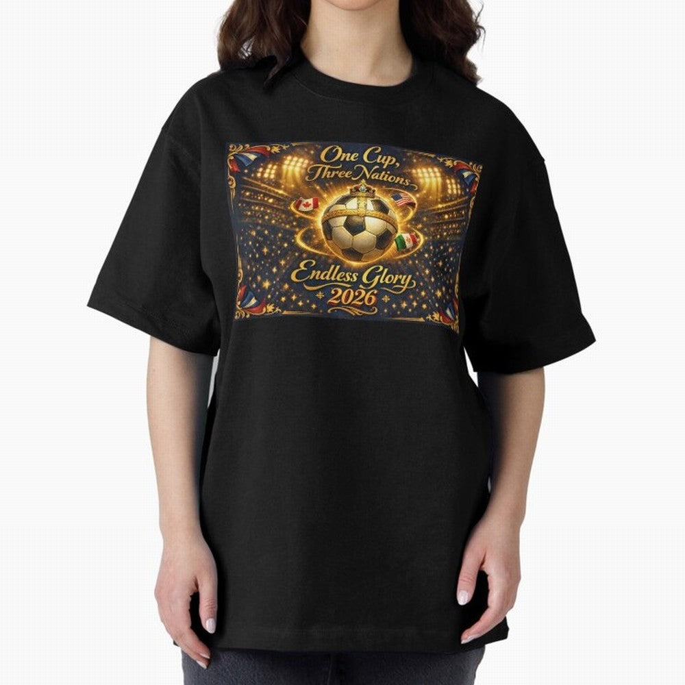 2026 World Cup Celebration inpired by renaissance art Oversized T-Shirt Feel the Trophy Chase of FIFA World Cup 2026 Group Stage for Fans of Cristiano Ronaldo and Spain, Bringing Football History, Final Match Energy, Crowd Noise and Once in a
