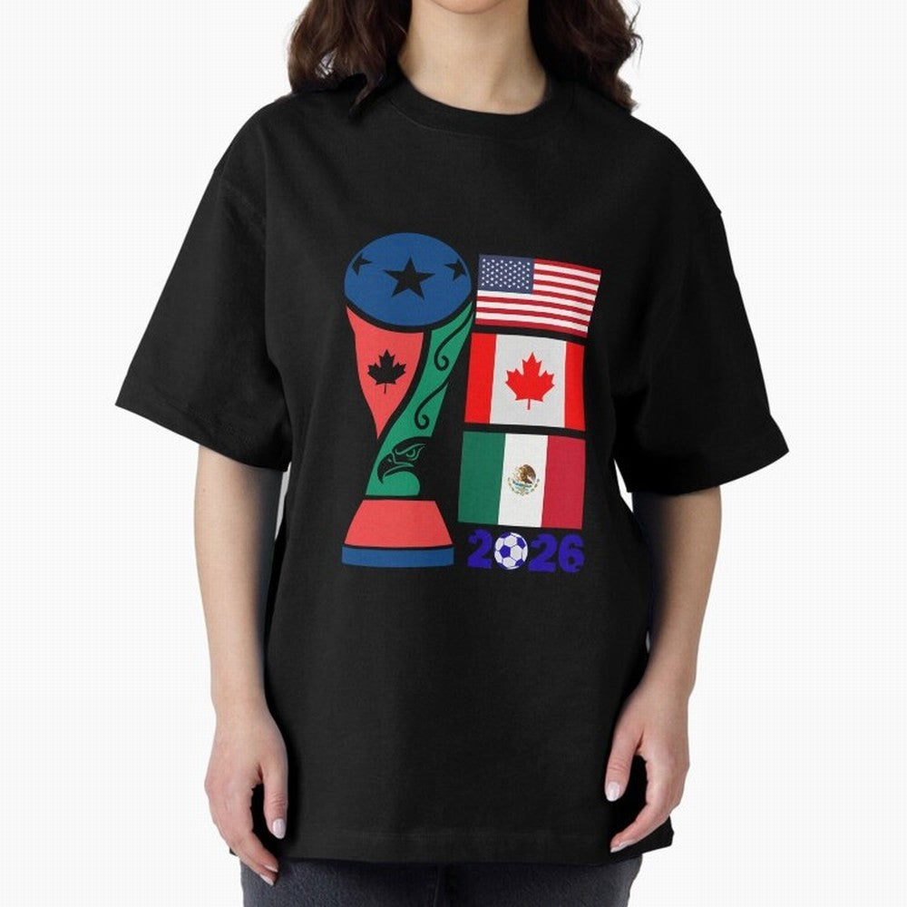 North America Football Unity 2026 Oversized T-Shirt Honor Champions and Dreams in the FIFA World Cup 2026 Group Stage Journey through Messi, CR7 and Mbappe Highlights, Germany Pride, Classic Soccer Heritage, Championship Pressure, Fan Loyalty and