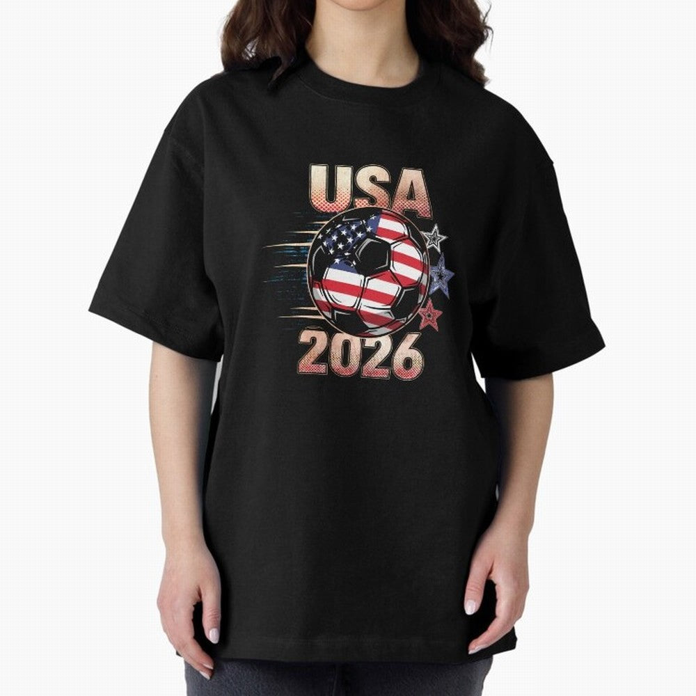 USA Soccer with Red White Blue Stars 2026 Cup T-Shirt_83834283 Oversized T-Shirt Bring Champion Energy into FIFA World Cup 2026 USA Canada Mexico for Fans of CR7 and Argentina, Bringing Supporter Pride, Iconic Celebrations, Legendary Names and
