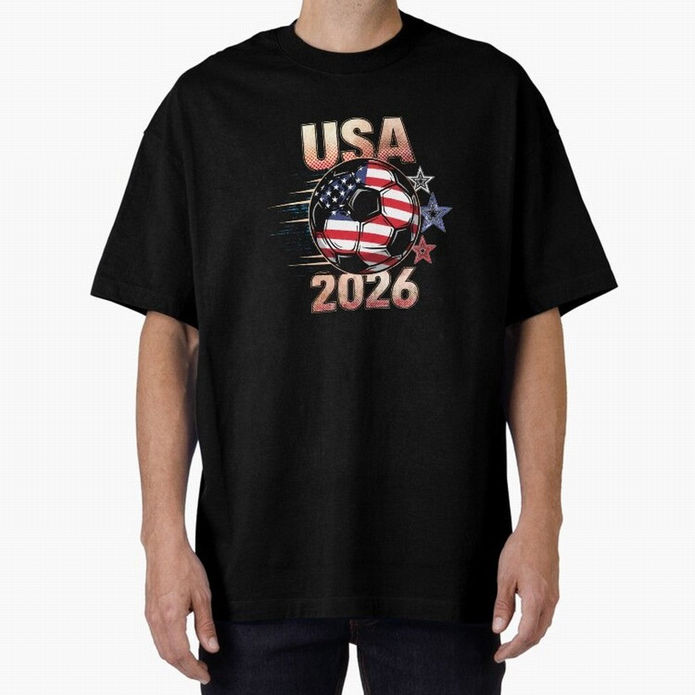 USA Soccer with Red White Blue Stars 2026 Cup T-Shirt_83834283 Oversized T-Shirt Bring Champion Energy into FIFA World Cup 2026 USA Canada Mexico for Fans of CR7 and Argentina, Bringing Supporter Pride, Iconic Celebrations, Legendary Names and