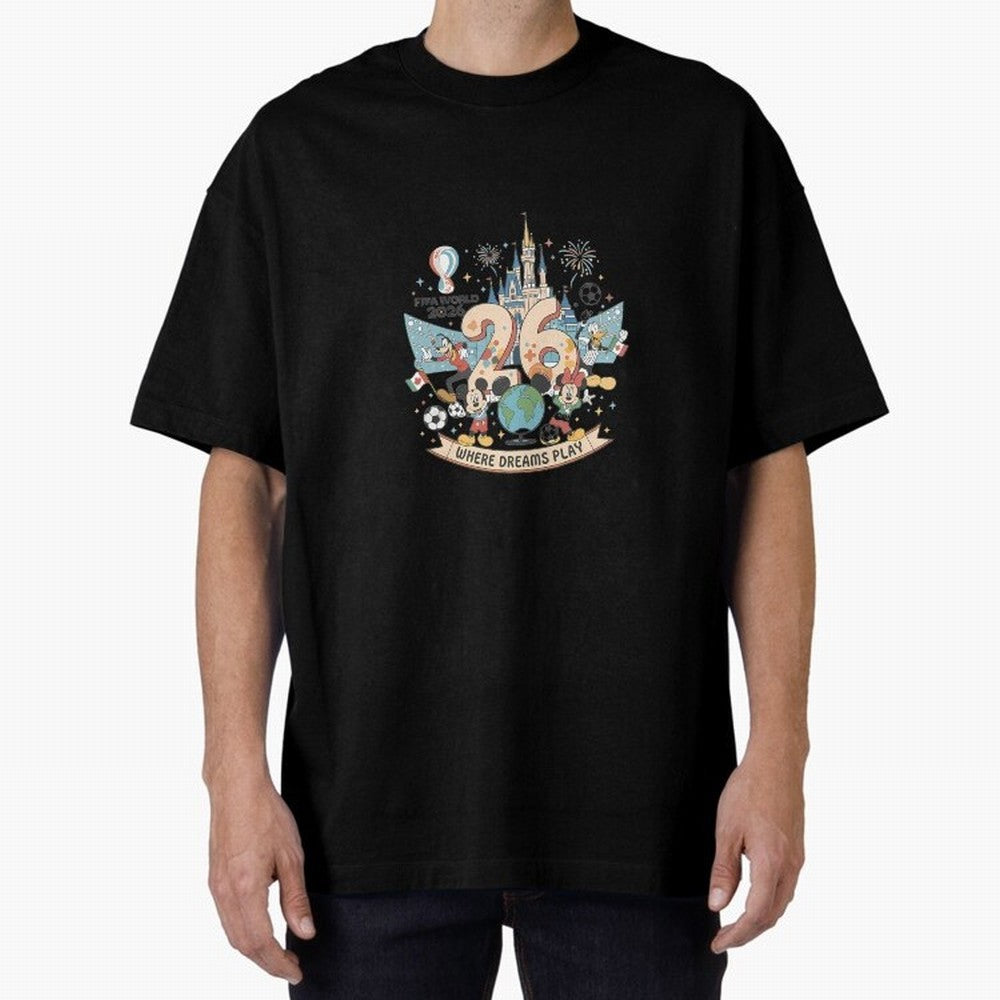 Dreamland Football 26 Oversized T-Shirt Bring Match Day Fire to FIFA World Cup 2026 Group Stage Spirit, Built around Spain, Neymar, Match Day Excitement, Supporter Culture, Golden Goals and Global Football Passion; Perfect for People Who Love
