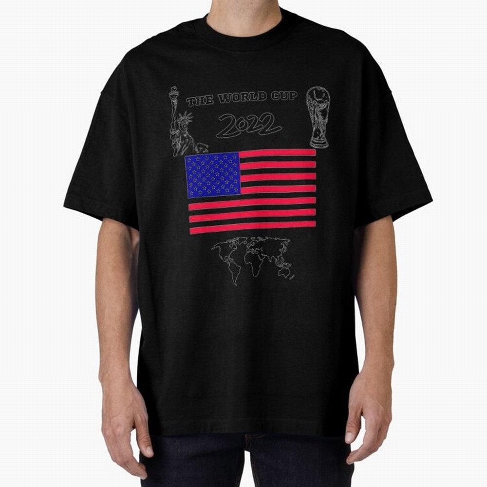 T-shirt for World cup, USA Oversized T-Shirt Show Your Love for the FIFA World Cup 2026 USA Canada Mexico Journey through Messi, Neymar and Mbappe Highlights, Brazil, Portugal and Argentina Pride, Champion Mindset, Group Stage Buzz, Knockout