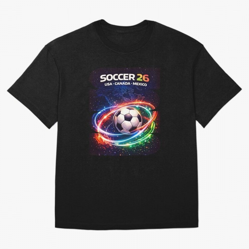 North America Soccer 2026 Shirt, Soccer 26 USA Canada Mexico Fan Tee, United 2026 Soccer Graphic - Bold Oversized T-Shirt Make Your Look Match FIFA World Cup 2026 Spirit, Driven by Argentina and Brazil, Messi, CR7 and Mbappe, Classic Soccer