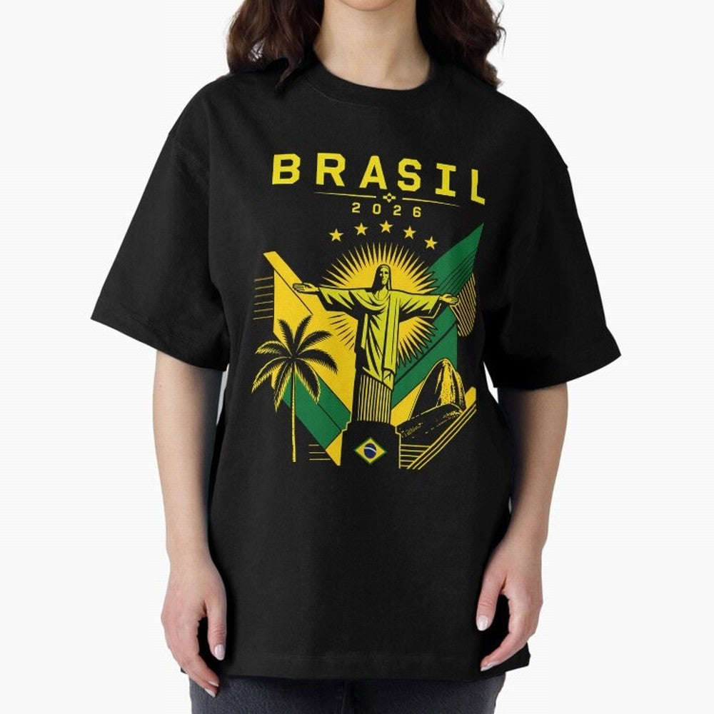 Brasil 2026 Christ the Redeemer Rio Oversized T-Shirt Bring Champion Energy into Match Day Hype around FIFA World Cup 2026 USA Canada Mexico, Cristiano Ronaldo, Haaland and CR7, Spain and Netherlands, Stadium Chants, National Pride, Trophy Dreams