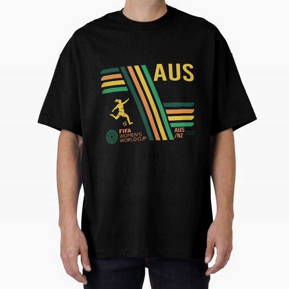 Australia Women's World Cup Oversized T-Shirt Cheer through Every Moment of FIFA World Cup 2026 Group Stage for Fans of Messi and France and Portugal, Bringing Vintage Soccer Flavor, Modern Football Stars, National Flags and Final Night Emotion;