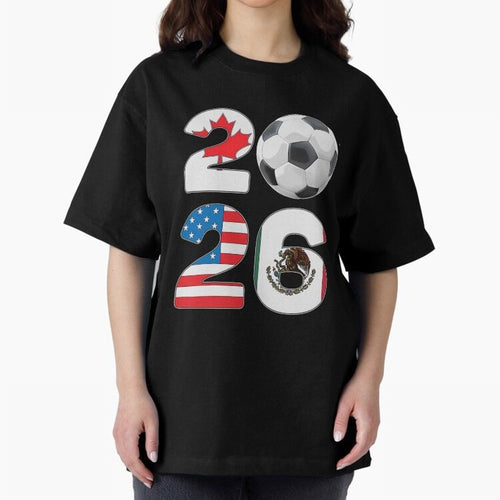 2026 North America Football Massive Event Soccer Ball Oversized T-Shirt Celebrate the Stars of Global Football Passion for FIFA World Cup 2026 Group Stage, Driven by CR7 and Messi, Germany, Soccer Culture, Superstar Moments, National Team Dreams