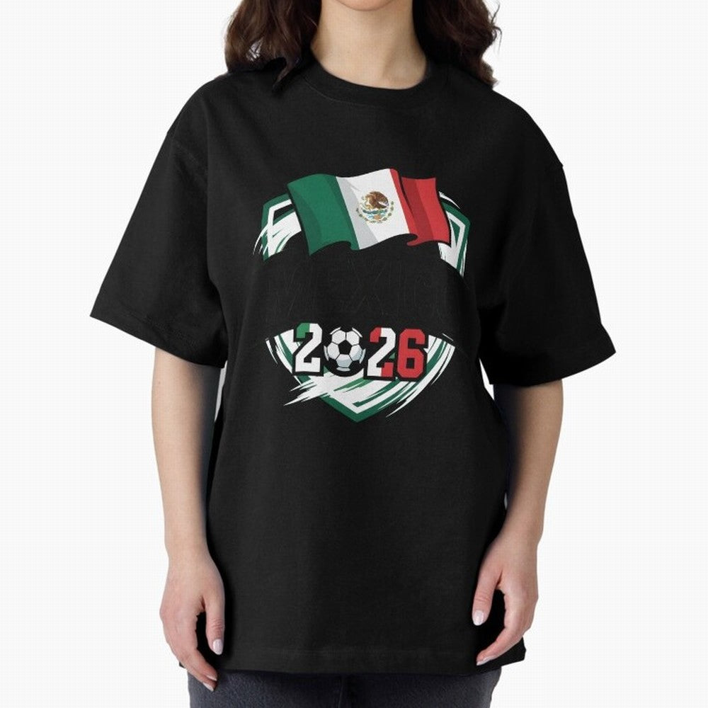 MEXICO World Cup 2026 Gift ¨C MEXICO Football Oversized T-Shirt Carry National Pride through FIFA World Cup 2026 Group Stage Highlighting Haaland, Brazil Energy, Supporter Pride, Iconic Celebrations, Legendary Names and Global Match Day Energy;
