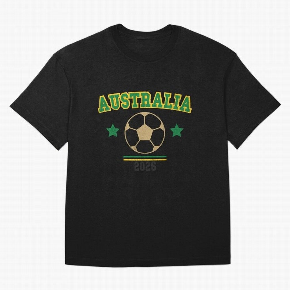 Australia 2026 ¡ª Vintage Soccer Tee Oversized T-Shirt Turn Up for Match Day Hype around FIFA World Cup 2026, Messi, CR7 and Mbappe, Brazil, Portugal and Argentina, Retro Football Energy, Iconic Rivalries, Trophy Chase Drama and Stadium Atmosphere;