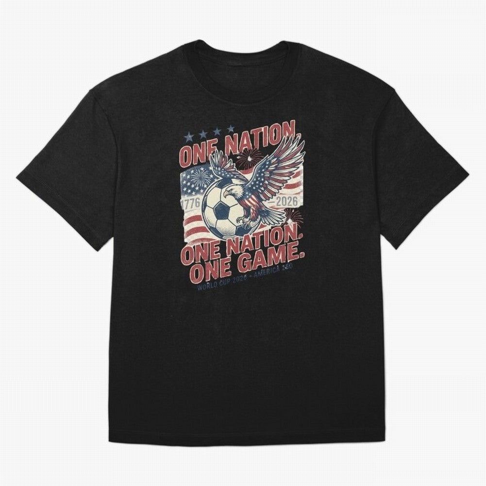 One Nation One Game World Cup 2026 Oversized T-Shirt Honor the Beautiful Game during Match Day Hype around FIFA World Cup 2026 USA Canada Mexico, CR7, England and Germany, Soccer Culture, Superstar Moments, National Team Dreams and Competitive