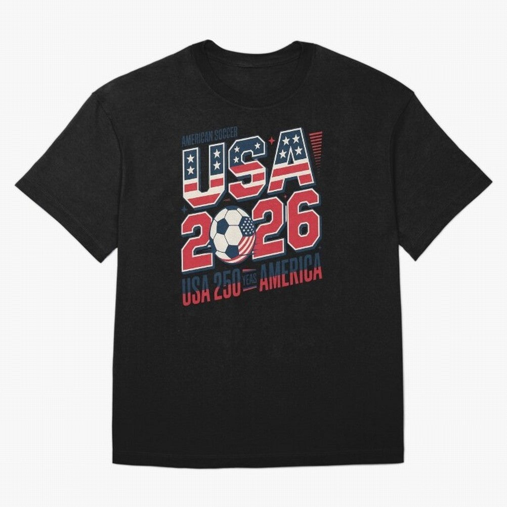 USA Soccer 250 Years 1776 -2026 Oversized T-Shirt Show Your Tournament Heart for Global Football Passion for FIFA World Cup 2026 USA Canada Mexico, Inspired by CR7 and Messi, England and Germany, Game Day Rituals, Football Legends, Country Pride
