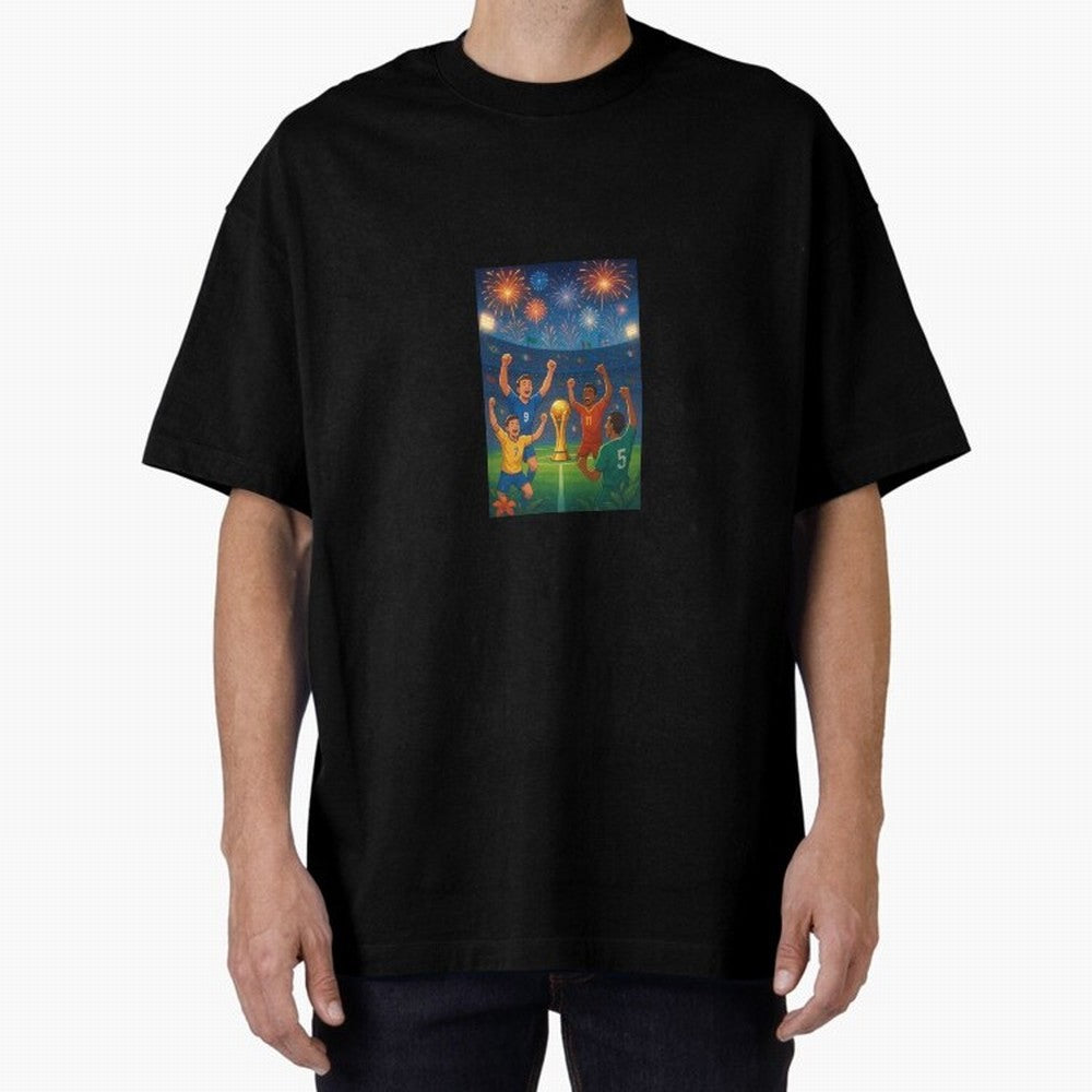 World Cup Oversized T-Shirt Join FIFA World Cup 2026 USA Canada Mexico Spirit, with Portugal, Spain and Germany, Neymar, Vintage Soccer Flavor, Modern Football Stars, National Flags and Final Night Emotion; Created for Match Day Parties, Soccer