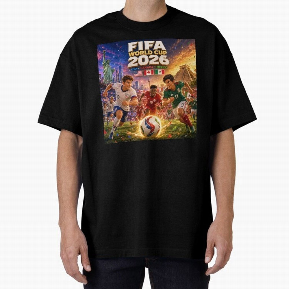 North America Football Festival 2026 #football 2026 Oversized T-Shirt Live the Energy of Global Football Passion for FIFA World Cup 2026 USA Canada Mexico, Built around CR7, Germany, Champion Mindset, Group Stage Buzz, Knockout Tension and