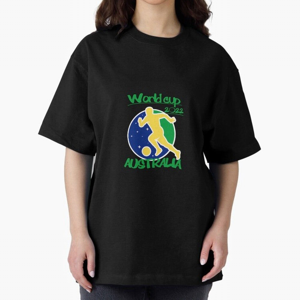 Australia World Cup 2022 Oversized T-Shirt Carry National Pride through FIFA World Cup 2026 USA Canada Mexico for Fans of Haaland and Mbappe and Portugal, Spain and Germany, Bringing Stadium Memories, Football Loyalty, International Chants and