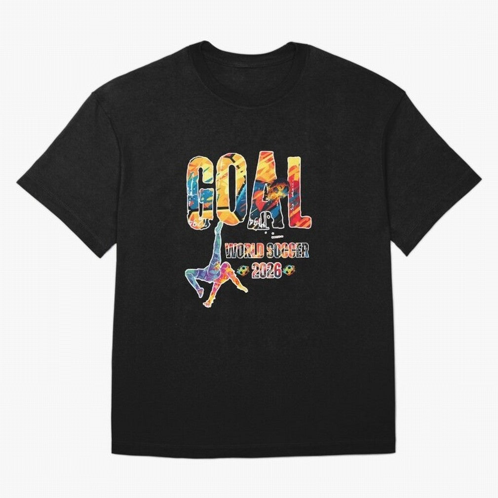 Goal World Soccer Championship 2026 Oversized T-Shirt Celebrate Football Heritage in the FIFA World Cup 2026 USA Canada Mexico Journey through CR7 Highlights, Portugal, Spain and Germany Pride, Vintage Soccer Flavor, Modern Football Stars, National