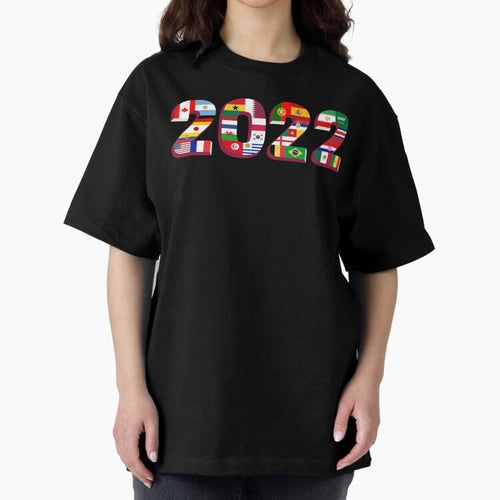 All the 32 Teams that Played in 2022 in Qatar for Football Fans Oversized T-Shirt Show Your Tournament Heart for the FIFA World Cup 2026 USA Canada Mexico Journey through Messi, Neymar and Mbappe Highlights, England and Germany Pride, Stadium