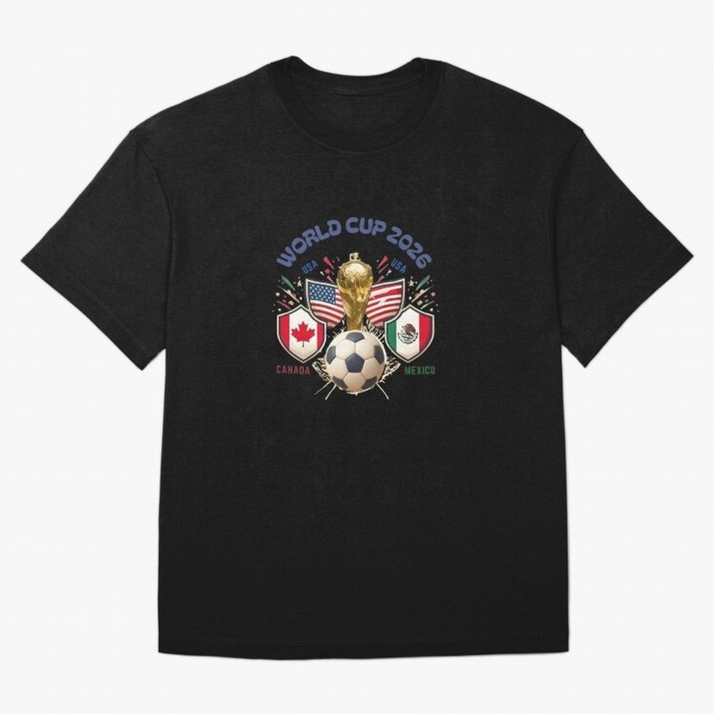 World Cup 2026 Host Nations Crest Oversized T-Shirt Discover Match Day Hype around FIFA World Cup 2026, Cristiano Ronaldo, Haaland and CR7, England, France and Netherlands, Football Festival Excitement, Trophy Ambitions, Country Rivalries and Star