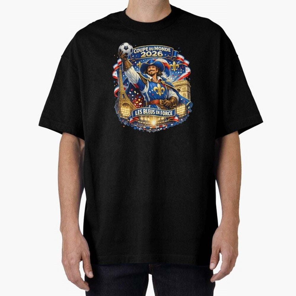 France World Cup 2026 Supporter Oversized T-Shirt Feel the Roar of Match Day Hype around FIFA World Cup 2026 Group Stage, Neymar, France and Portugal, Global Supporter Spirit, Legendary Goals, National Colors and Tournament Celebration; Made for