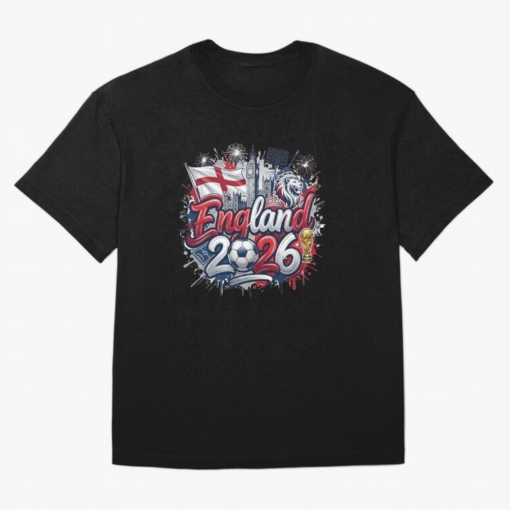 England World Cup 2026 Football Legacy Oversized T-Shirt Bring Home FIFA World Cup 2026 Featuring Messi, CR7 and Mbappe, Argentina, France and Brazil Energy, Match Day Excitement, Supporter Culture, Golden Goals and Global Football Passion; Great