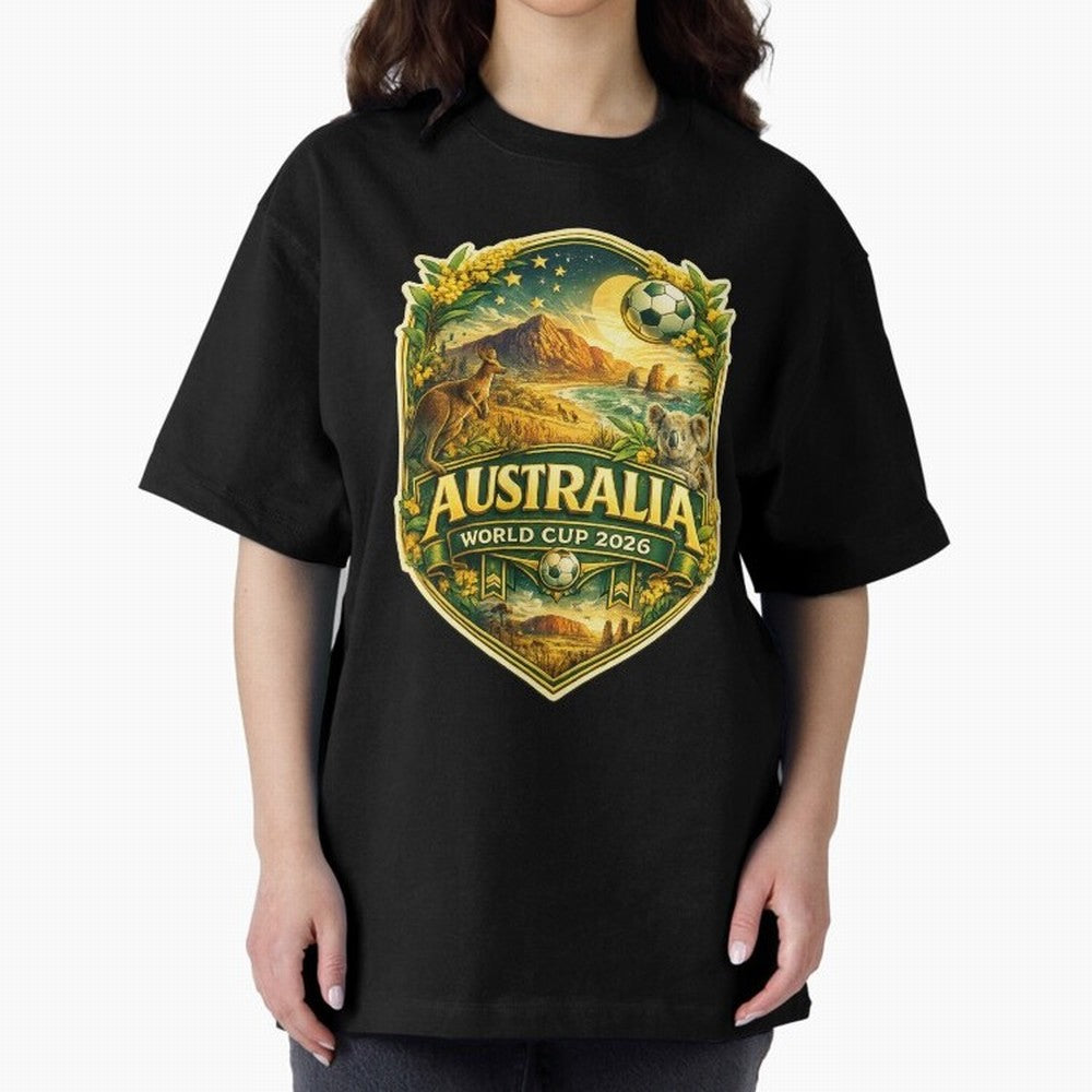 Australia FIFA World Cup 2026 Great Barrier Reef Outback Kangaroo Coast Oversized T-Shirt Make Game Day About Match Day Hype around FIFA World Cup 2026, Haaland and Mbappe, Argentina, Football History, Final Match Energy, Crowd Noise and Once in a