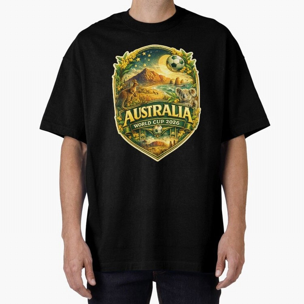 Australia FIFA World Cup 2026 Great Barrier Reef Outback Kangaroo Coast Oversized T-Shirt Make Game Day About Match Day Hype around FIFA World Cup 2026, Haaland and Mbappe, Argentina, Football History, Final Match Energy, Crowd Noise and Once in a