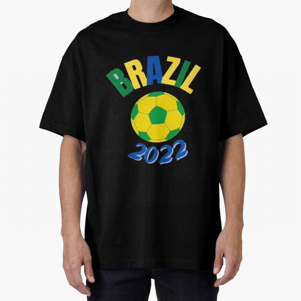 Brazil FIFA world cup 2022 T shirt Oversized T-Shirt Stand Out with Spirit from Global Football Passion for FIFA World Cup 2026 USA Canada Mexico, Capturing Messi and Cristiano Ronaldo, England, Vintage Soccer Flavor, Modern Football Stars,