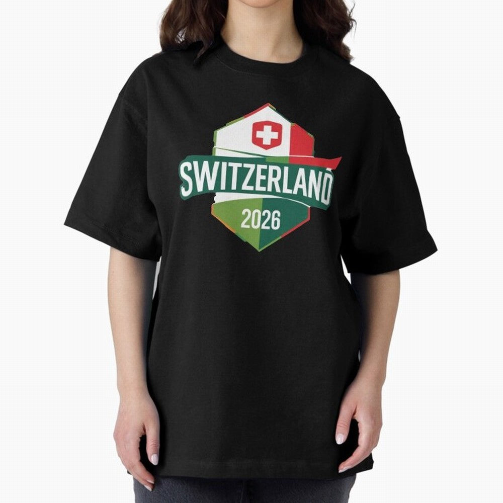 Switzerland WC2026 Oversized T-Shirt Stand Out with Spirit from FIFA World Cup 2026 for Fans of Haaland and Argentina and Brazil, Bringing Football Passion, Legendary Performances, Festival Vibes and Supporter Community; Built for Supporters