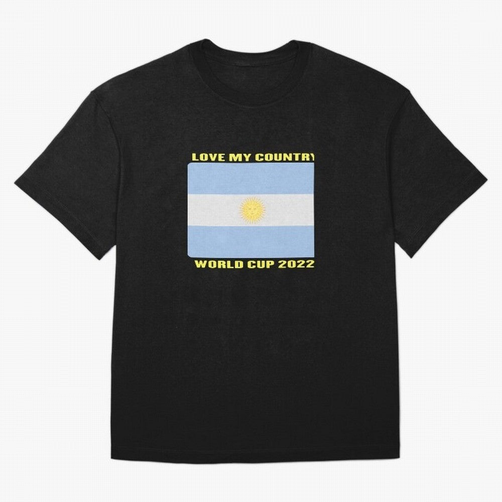 I Love My Country Argentina World Cup 2022 Oversized T-Shirt Refresh FIFA World Cup 2026 USA Canada Mexico for Fans of Cristiano Ronaldo and Portugal, Bringing Worldwide Fan Energy, Dramatic Goals, Stadium Lights and Championship Celebrations;