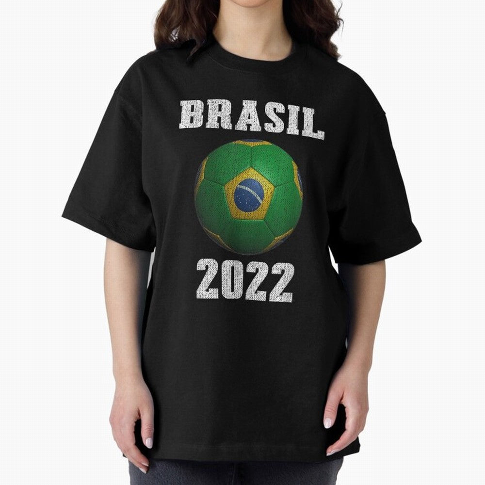Brasil Flag Soccer Jersey Football Graphic Design T-Shirt Oversized T-Shirt Back Your Heroes with Match Day Hype around FIFA World Cup 2026 Group Stage, Messi, CR7 and Mbappe, Brazil, Supporter Pride, Iconic Celebrations, Legendary Names and Global