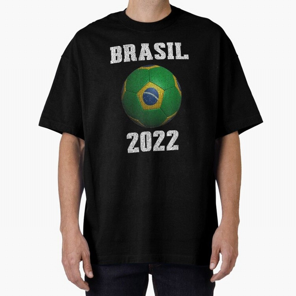 Brasil Flag Soccer Jersey Football Graphic Design T-Shirt Oversized T-Shirt Back Your Heroes with Match Day Hype around FIFA World Cup 2026 Group Stage, Messi, CR7 and Mbappe, Brazil, Supporter Pride, Iconic Celebrations, Legendary Names and Global