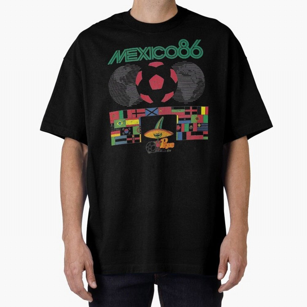 MEXICO-86-WORLD-CUP-T-SHIRT Oversized T-Shirt Bring Stadium Energy to FIFA World Cup 2026 Group Stage Spirit, with Argentina, France and Brazil, Messi, Neymar and Mbappe, Champion Mindset, Group Stage Buzz, Knockout Tension and Passionate Fan