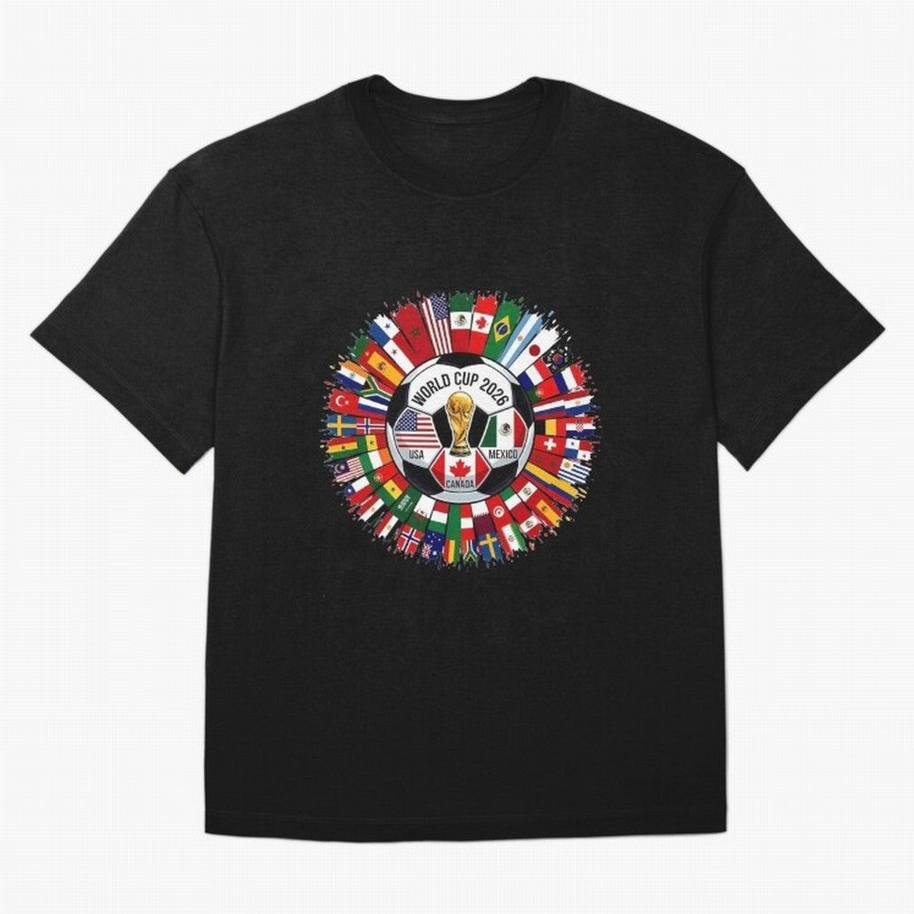 USA Canada Mexico 2026 Football Celebration Fan Art Oversized T-Shirt Join Match Day Hype around FIFA World Cup 2026 Group Stage, Haaland, Argentina, France and Brazil, Soccer Culture, Superstar Moments, National Team Dreams and Competitive Fire;