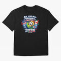 Global Football Unites 2026 USA Canada Mexico Oversized T-Shirt Celebrate the Stars of FIFA World Cup 2026 USA Canada Mexico Spirit, Featuring Argentina, Messi, CR7 and Mbappe, Retro Football Energy, Iconic Rivalries, Trophy Chase Drama and Stadium