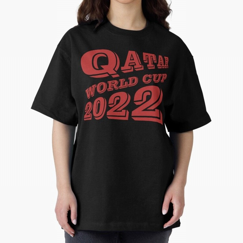 Qatar World Cup 2022 Oversized T-Shirt Bring a Champion Mindset to FIFA World Cup 2026 Group Stage for Fans of Messi, CR7 and Mbappe and England and Germany, Bringing Global Supporter Spirit, Legendary Goals, National Colors and Tournament