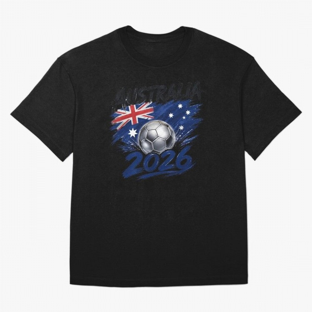 Australia Soccer 2026: Grunge Flag & Football Pride Oversized T-Shirt Feel the Trophy Chase of Global Football Passion for FIFA World Cup 2026, Inspired by CR7 and Messi, France, Stadium Chants, National Pride, Trophy Dreams and Unforgettable