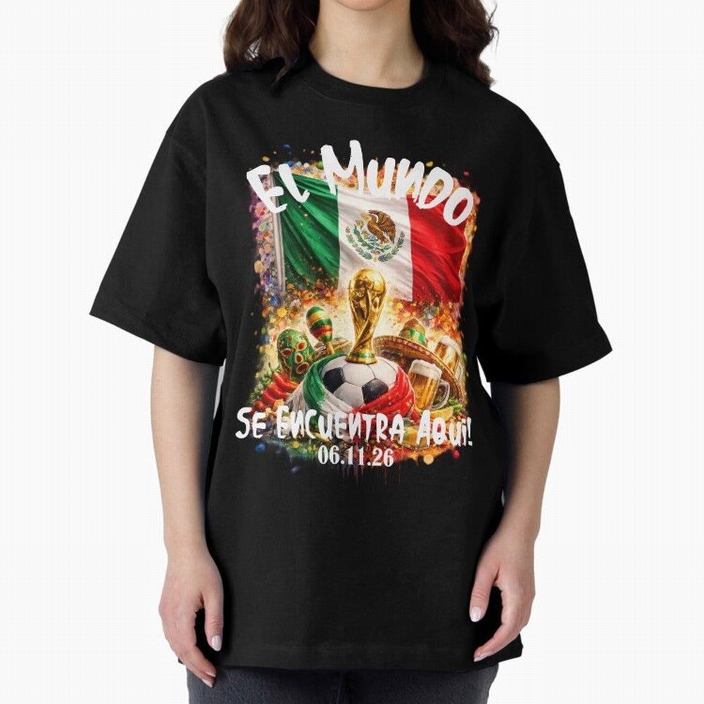 World Cup 2026 Oversized T-Shirt Experience the Global Stage of FIFA World Cup 2026 Group Stage for Fans of Messi, Neymar and Mbappe and England, France and Netherlands, Bringing Stadium Memories, Football Loyalty, International Chants and