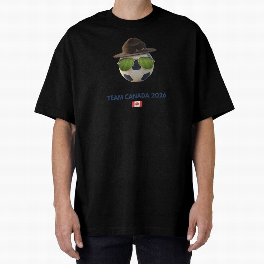 Soccer Fan Gear: Team Canada 2026 Oversized T-Shirt Celebrate Golden Goal Energy in FIFA World Cup 2026 for Fans of Messi, CR7 and Mbappe and Spain and Netherlands, Bringing Match Day Excitement, Supporter Culture, Golden Goals and Global Football