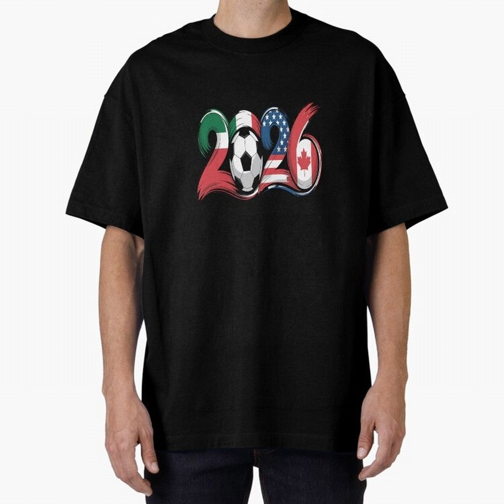 2026 Soccer Play Game Year Players Oversized T-Shirt Celebrate Golden Goal Energy in FIFA World Cup 2026 USA Canada Mexico for Fans of Cristiano Ronaldo and Portugal, Spain and Germany, Bringing Game Day Rituals, Football Legends, Country Pride and