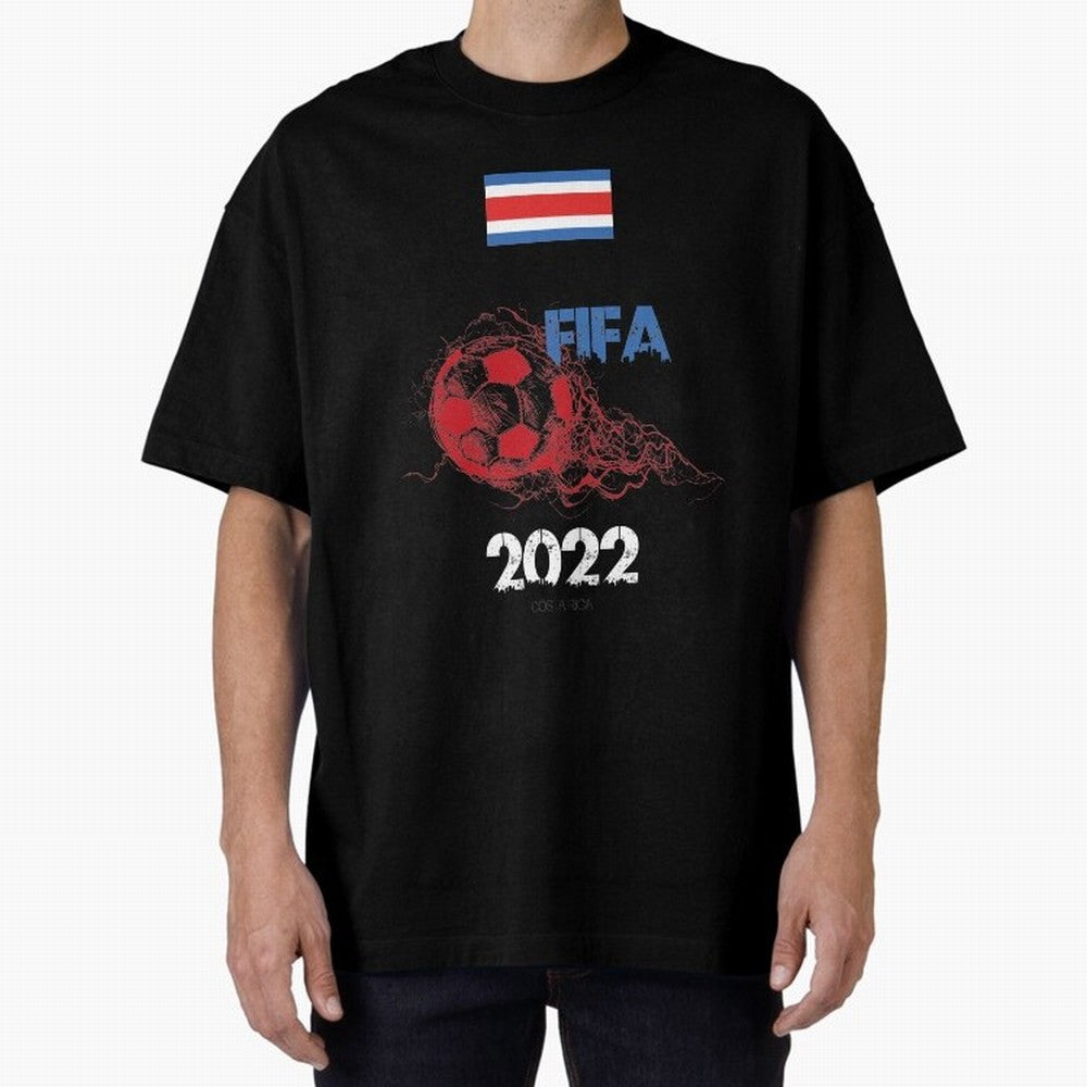 World Cup Qatar 2022 Costa Rica Oversized T-Shirt Support Your Favorite Stars during Match Day Hype around FIFA World Cup 2026 Group Stage, Messi and Cristiano Ronaldo, Argentina, France and Brazil, Sports Nostalgia, International Competition,