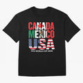 world cup 2026 hosts - canada mexico usa soccer fan Oversized T-Shirt Celebrate Soccer Greatness during Match Day Hype around FIFA World Cup 2026, Messi, Brazil, Vintage Soccer Flavor, Modern Football Stars, National Flags and Final Night Emotion;