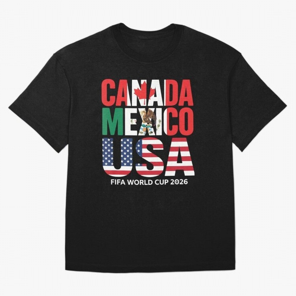 world cup 2026 hosts - canada mexico usa soccer fan Oversized T-Shirt Celebrate Soccer Greatness during Match Day Hype around FIFA World Cup 2026, Messi, Brazil, Vintage Soccer Flavor, Modern Football Stars, National Flags and Final Night Emotion;