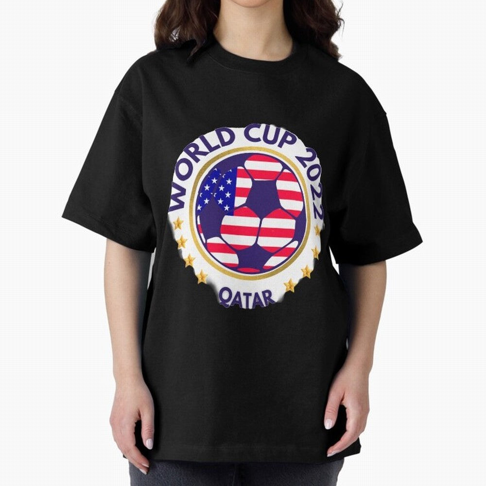 Usa World Cup Oversized T-Shirt Bring World Football Passion into FIFA World Cup 2026 Group Stage for Fans of Mbappe and Portugal, Bringing Champion Mindset, Group Stage Buzz, Knockout Tension and Passionate Fan Culture; Perfect for Supporters Who