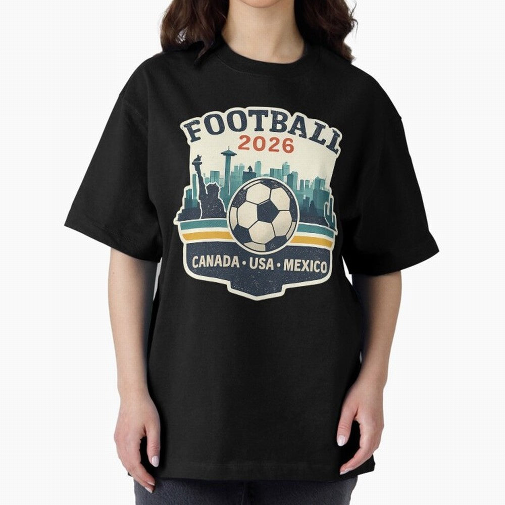 Football 2026 One World One Goal Oversized T-Shirt Keep Football History Alive during FIFA World Cup 2026 Group Stage for Fans of Messi and Netherlands, Bringing Goal Celebration Energy, Supporter Heritage, Football Icons and Worldwide Tournament