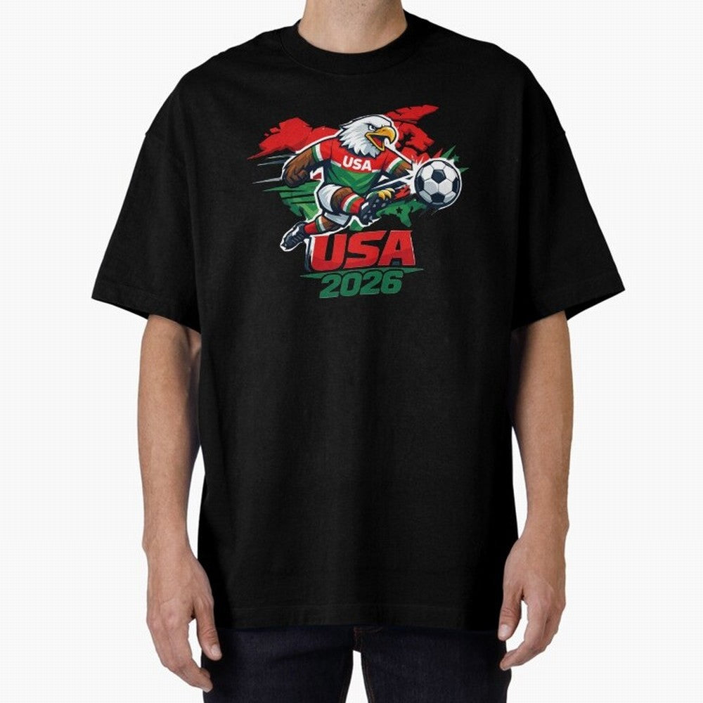 USA Canada Mexico Soccer Cup Oversized T-Shirt Fuel Your Fan Pride for FIFA World Cup 2026 for Fans of Messi, Neymar and Mbappe and Netherlands, Bringing Vintage Soccer Flavor, Modern Football Stars, National Flags and Final Night Emotion; Created