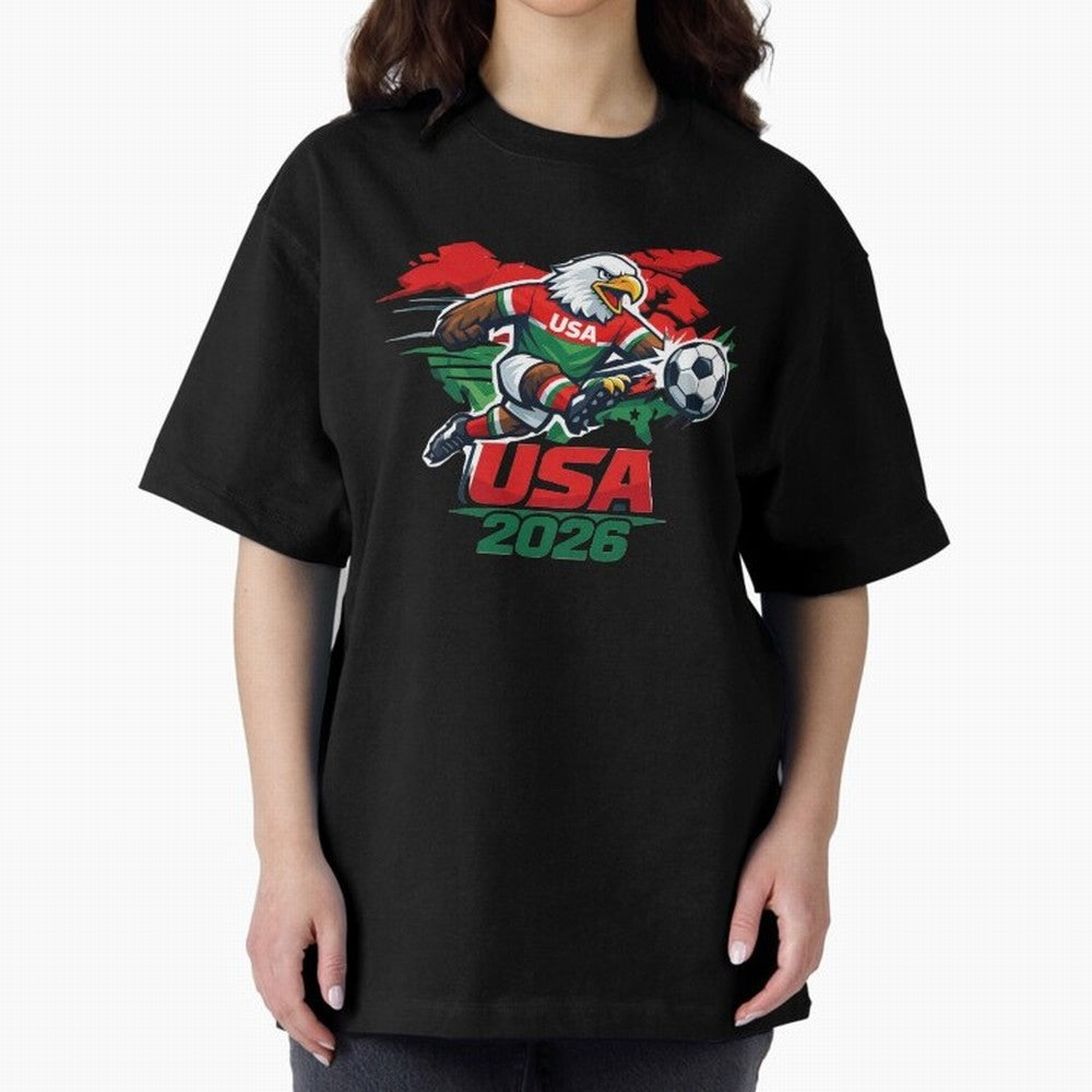 USA Canada Mexico Soccer Cup Oversized T-Shirt Fuel Your Fan Pride for FIFA World Cup 2026 for Fans of Messi, Neymar and Mbappe and Netherlands, Bringing Vintage Soccer Flavor, Modern Football Stars, National Flags and Final Night Emotion; Created