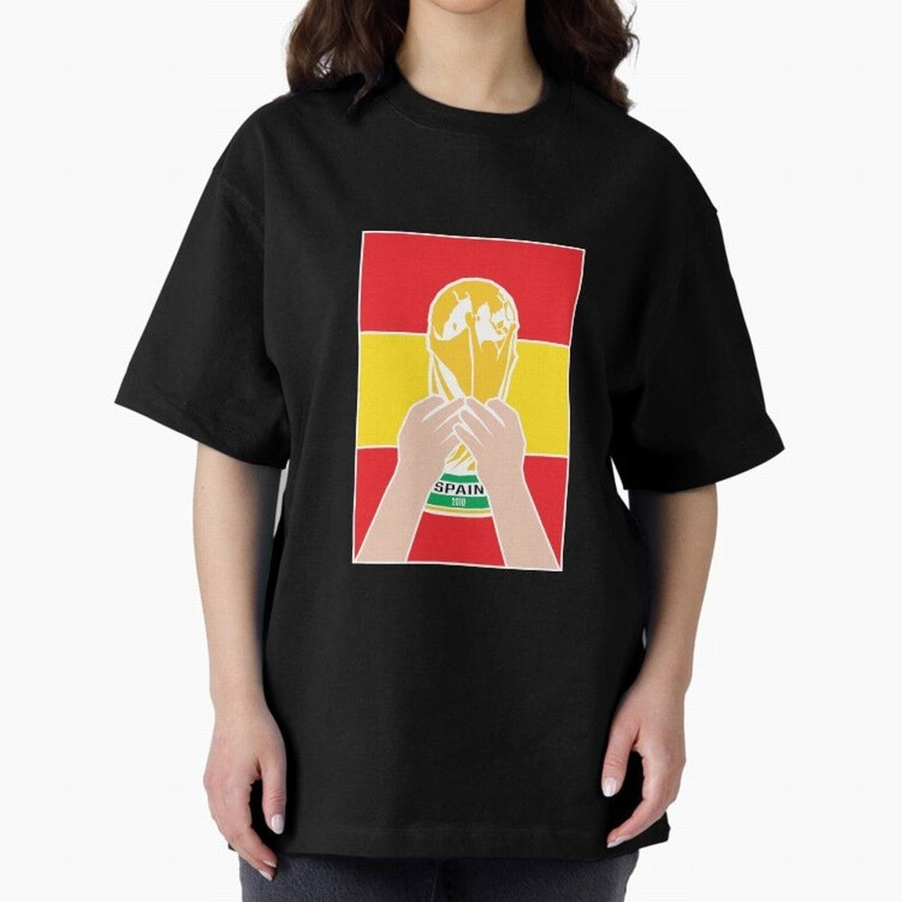 Champion Spain 2010 Oversized T-Shirt Remember FIFA World Cup 2026 USA Canada Mexico Spirit, Centered on England and Germany, Haaland and Mbappe, Champion Mindset, Group Stage Buzz, Knockout Tension and Passionate Fan Culture; Perfect for People