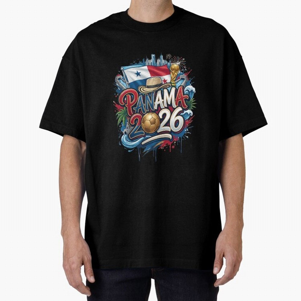 Panama World Cup 2026 Football Legacy Oversized T-Shirt Carry National Pride through FIFA World Cup 2026 USA Canada Mexico Celebrating Neymar, Haaland and Cristiano Ronaldo, England, France and Netherlands Energy, Fan Favorite Moments, National