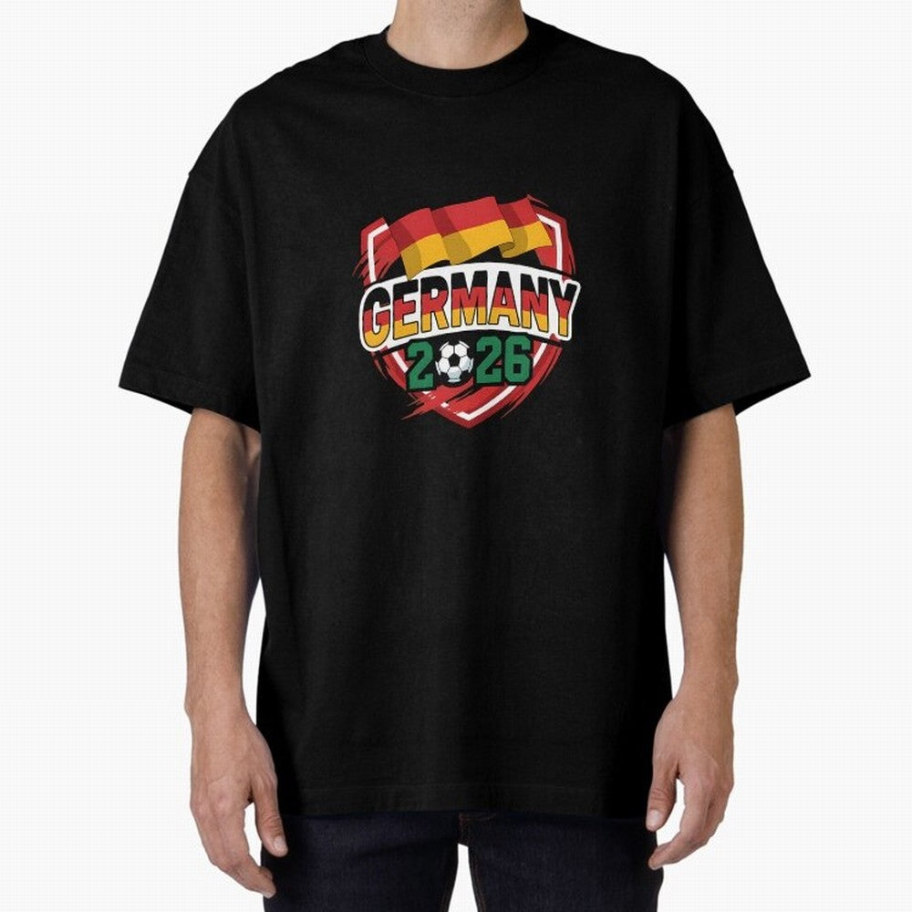 Germany World Cup 2026 Germany Football Oversized T-Shirt Relive the FIFA World Cup 2026 USA Canada Mexico Journey through CR7 and Messi Highlights, Brazil, Portugal and Argentina Pride, Sports Nostalgia, International Competition, Famous Players